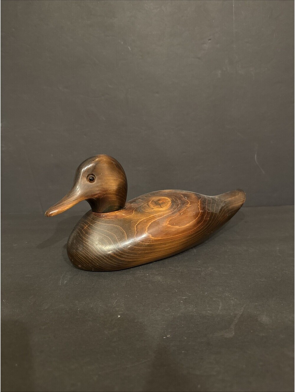 Bundy & Company John E Bundy Wooden Duck Decoy Carving Signed 12” L By 5.5” H